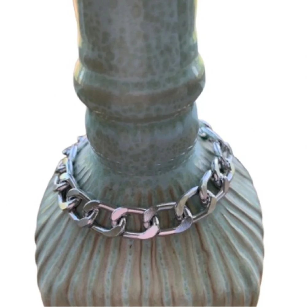BRACELET Unisex Silver Tone Chain Link Length: ~8 ½” Including Extender NWOT